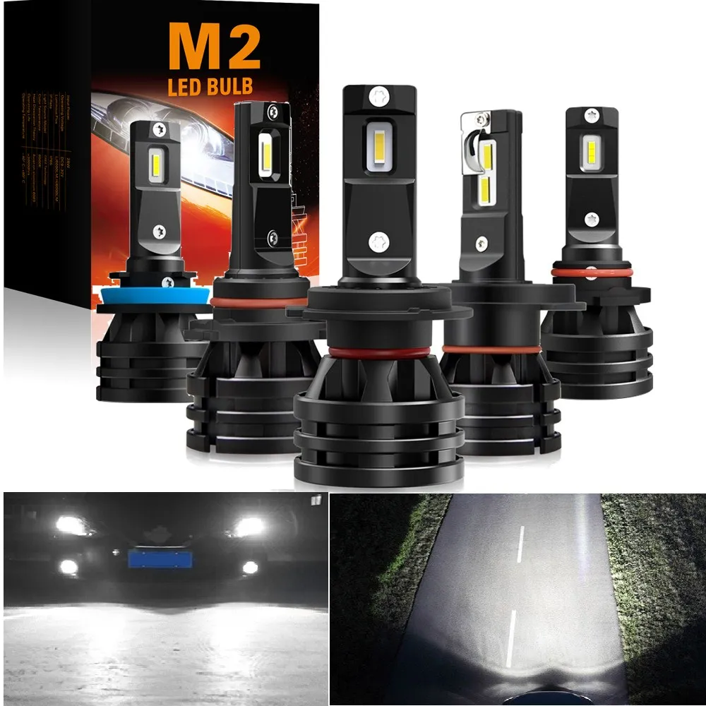 2x M2 Led Headlight H7 H4 HB3 9005 9006 HB4 Led Bulbs 6000k 12V Auto Turbo Headl - $222.17