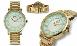 NEW Picard &amp; Cie 1434 Women&#39;s Camilla Collection Green Hour Markers Gold Watch - £31.61 GBP