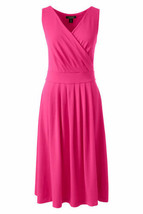 Lands End Women&#39;s Fit and Flare Dress Hot Pink New - $44.99