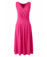 Lands End Women&#39;s Fit and Flare Dress Hot Pink New - £36.05 GBP