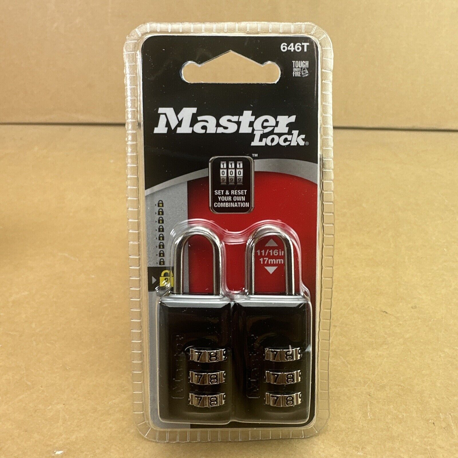 Master Lock Luggage Combo Lock 2 Pack, Set &amp; Reset your own Combo 646T -... - $6.98