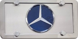 Mercedes Benz  3d  blue star  License Plate + Stainless  frame &amp; Lens - $59.00