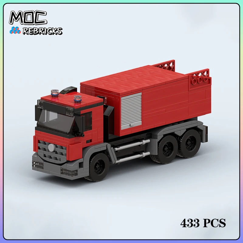 City Series MOC Fire Hooklift Truck 433PCS Building Block Model Kits DIY - £47.10 GBP