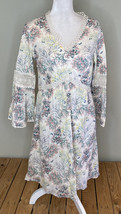 downeast NWT $49.99 women’s joyful frolic dress Size S Ivory floral H4 - $14.36