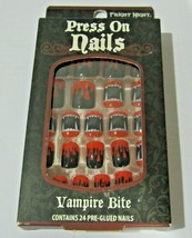 Fright Night Press On Nails &quot;Vampire Bite&quot; 1 pack of 24 Pre-Glued Nails - £8.68 GBP