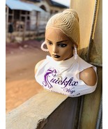 Braided Wig Updo Blonde, Braids For Black Women, Full Lace Wig, Lace Front Wig, - $178.20