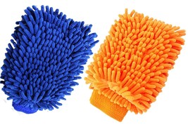 2-pack Soft Car Washing Glove -Cleaning Dusting Microfiber Mitt , Use Wet or Dry - £5.36 GBP