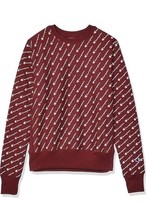 Champion Reverse Weave Fleece Burgundy Crew Neck All Over Logo $65, Sz 2... - $506.89 MXN