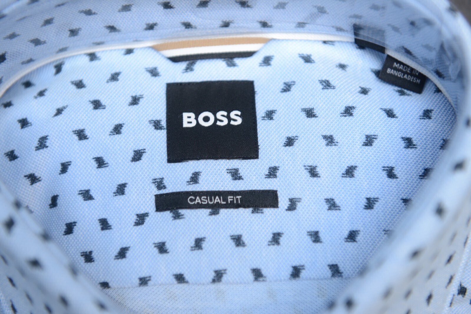HUGO BOSS Uomo Hal Kent Casual Fit Blu Pastello Jersey Cotone Camicia 39 15.5 Item image 3