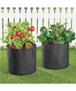 Set of 5 Reusable Fabric Plant Grow Bags Handles 7 Gallon Planter Pot Po... - £21.38 GBP