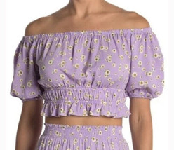 NWT Abound Womens Crop Tee Purple Josie Floral Size XL - £9.35 GBP