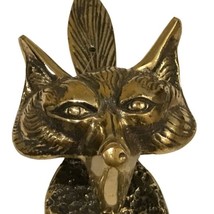 Vintage Solid Brass Figural Fox Door Knocker - $39.19