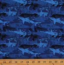 Cotton Sharks Fish Aquatic Oceans Animals Water Fabric Print by the Yard D486.51 - £8.93 GBP