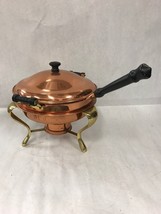 5 pc. Vintage Chaffing Copper Brass Fondue Pot Chafing Dish lid double boiler - £48.35 GBP