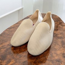 Danskin Wish Ribbed Vegan Textile Loafer Knit Flat Beige Shoes Womens 8.... - $19.32