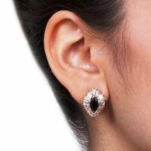 Marquise Baguette Diamond Alternatives Earrings 14k Yellow Gold over Base - $37.23