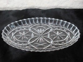 Vintage Clear Glass Etched Pickle Dish - £15.34 GBP