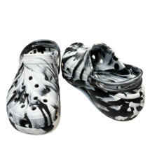 Ionic Crocs Comfort Clogs Womens 10 Mens 8 BlackWhite Swirl Marbled New - $38.34