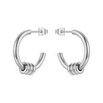 ENFASHION C Shape Earrings For Women Gold Color Stud Earring Stainless Steel Gif - £18.73 GBP