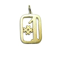 #1 with Outline Charm Pendant 14k Yellow Gold - £187.04 GBP