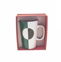 Starbucks Color Block Green Black Ceramic Geometric Mug Cup Handle 16oz DOT - £24.42 GBP