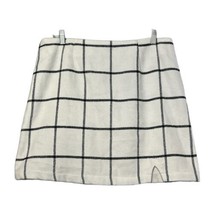 Lulus Womens White Black Check Mini Fleece Skirt Size XL 34&quot; Waist New - £11.74 GBP