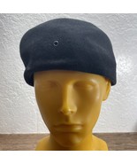 Vintage Black Beret Hat Fur Women&#39;s Size 21 Small 1920&#39;s Bonnie &amp; Clyde ... - $34.65