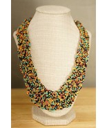 Vintage Artisan Seed Collar Beaded Necklaces Turquoise Olive Green Black... - £20.72 GBP