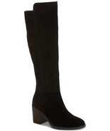 Lucky Brand Women&#39;s Bonnay Knee-High Wide Calf Dress Boots - Black Suede - $1,467.52 MXN