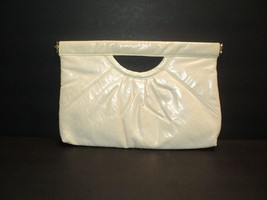 Vintage Faux Leather Cream Clutch, No Handle 11 1/4&quot; W x 7 1/2&quot; H - £9.50 GBP