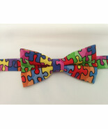 PUZZLE AUTISM AWARENESS, Bowtie, Necktie, or Hanky, Boys,  Men, Red, yel... - €9,98 EUR