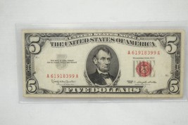 1963 Red Seal Five Dollar Bill A 61918399 A - £11.32 GBP