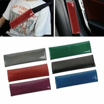 2Pcs Carbon Fiber Look Car Seat Belt Covers Shoulder Pads Cushion Universal Fit - £9.43 GBP