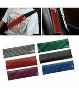 2Pcs Carbon Fiber Look Car Seat Belt Covers Shoulder Pads Cushion Univer... - £9.43 GBP