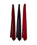 Lot of 3 Oscar de la Renta Silk Ties Vintage 1980s Hand Sewn Red Navy Ge... - $52.99