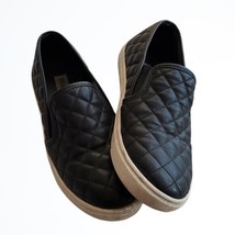 Steve Madden Ecentrcq Black Quilted Faux Leather Slip On Loafer Sneakers... - $28.50
