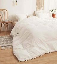 White Pom Pom Duvet Covet Ultra Luxury 100% Stonewashed Cotton Duvet Cov... - £48.77 GBP+