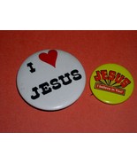 Jesus Vintage Pinback Button Lot Of 2 - $11.99