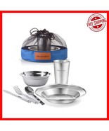 Dishwasher Safe Stainless Steel Mess Kit - Ideal for Camping &amp; Outdoor D... - $665.63 MXN