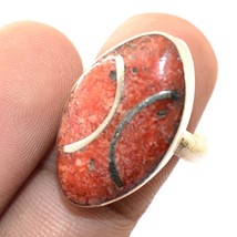 Red Coral Gemstone Handmade Ethnic Gifted Jewelry Nepali Ring Adjustable SA 1655 - £4.79 GBP