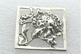 Vintage Flower Pin  REAL SOLID .925 Sterling Silver 15.9 g - £126.63 GBP