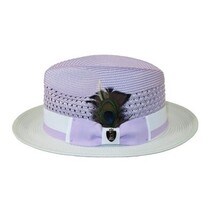 Men's Bruno Capelo Belvedere 2-Tone Straw Style Fedora Hat BD974 Lavender image 4