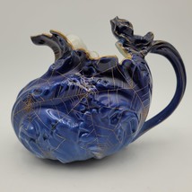 Antique Cobalt Blue Spiderweb Gilding Pairpoint Limoges France Water Pit... - $148.49