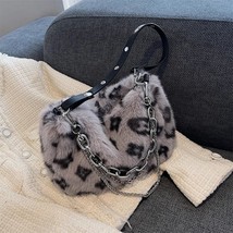 Soft Warm Plush     Bag Female  Designer Small Crossbody Bags for Women Chain Ha - £149.31 GBP