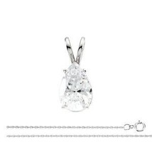 Pear Diamond Pendant 14k White Gold ( 0.48 Ct E SI1(Laser Drilled) Clarity) - £1,010.40 GBP