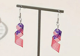 USA flag twist earrings - £9.35 GBP