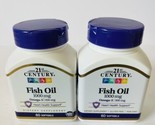 2 X 21st Century Fish Oil Omega-3 1,000 mg - 60 Sgels - Exp 5/2025 &amp; 11/... - £11.68 GBP