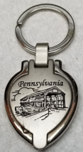 Pennsylvania Covered Bridge Keychain Locket Photo Metal Vintage - $12.30