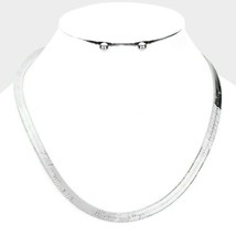 Silver Snake Style Chain Metal Casual Simple Necklace Fashion Jewelry Set Trendy - $26.73