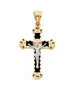 14K Tri Color Gold Crucifix Pendant - €506,25 EUR
